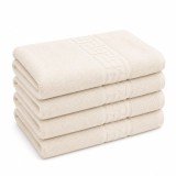 Cumpara ieftin Set 4 Prosoape Baie Lux Bumbac 100% Crem 550 GSM- 70x130 Cm