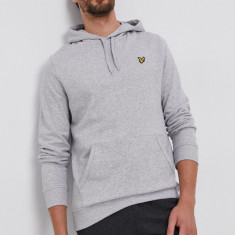 Lyle & Scott Hanorac de bumbac bărbați, culoarea gri, melanj