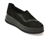 Pantofi IMAGE negri, 381126, din piele intoarsa