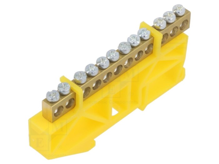 Conector regletă de conexiuni galbenă