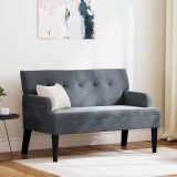 vidaXL Bancă Chesterfield Gri &icirc;nchis 112 x 65,5 x 75 cm Catifea 42019287