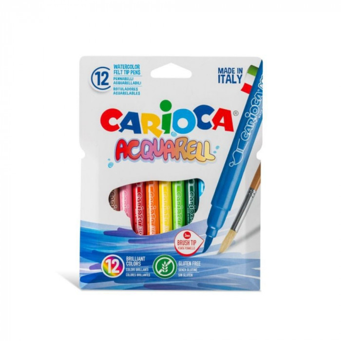 Set 12 Carioci Multicolore Acquarell CARIOCA, Carioci si Acuarele, Carioci pentru Desen, Carioci de Desenat, Carioci Multicolore Carioci pentru Copii