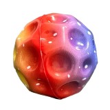 Minge Saltareata Hiperelastica, Cyrax, Space Moon Ball foarte Elastica, Antistress pentru Copii, Diametru 66 mm, Multicolor Rosu