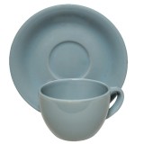 Set ceasca cu farfurie pentru cafea, 180 ml, Gri Metal