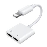 Adaptor Audio Lightning la Lightning Joyroom S-Y104 Ben, cu port incarcare Lightning, Alb