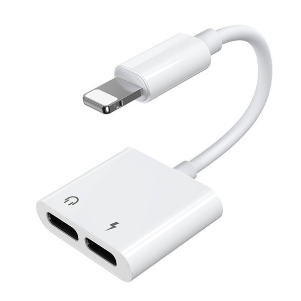 Adaptor Audio Lightning la Lightning Joyroom S-Y104 Ben, cu port incarcare Lightning, Alb