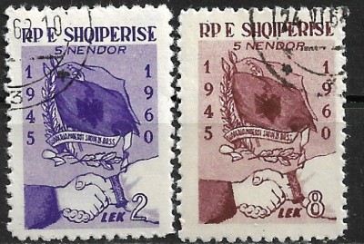 B0170 - Prietenia Albano-sovietica 2v.stampilata,serie completa foto