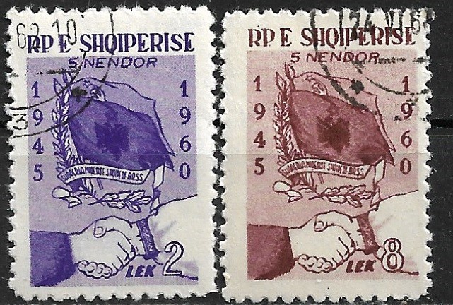 B0170 - Prietenia Albano-sovietica 2v.stampilata,serie completa