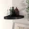 vidaXL Raft de colț suspendat, negru, 25x25x3,8 cm, MDF 323898