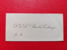 Carte de vizita Dl. Dna. Barbu Catargi foto