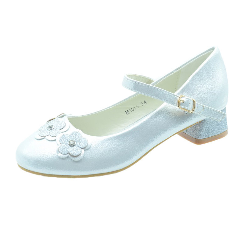 Pantofi cu toc pentru fete MRS R1515-24, Argintiu | Okazii.ro