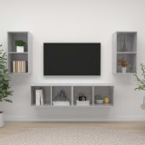 VidaXL Dulapuri TV suspendate, 4 buc, gri beton, lemn prelucrat