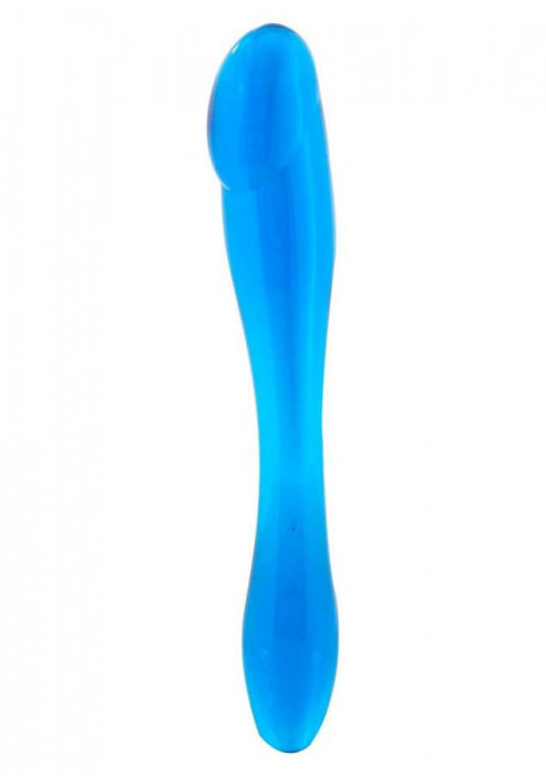 Dildo Clasic Dublu, Albastru, 18 cm