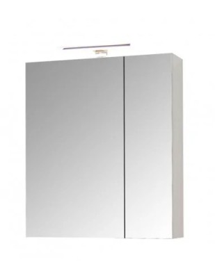 Dulap baie cu oglinda Celine, PAL, iluminare led, 70 cm, 2 usi, 3 rafturi, soft close, alb foto