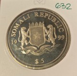 632 Somalia Somali 5 Dollars Roberto Benigni 1999 X# 3