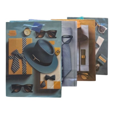 Pungi cadou 12/set modele mixt barbat 41x30cm foto