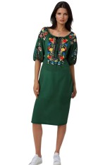 Rochie traditionala dama R verde , marimea M