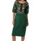 Rochie traditionala dama R verde , marimea M