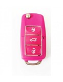 VW Carcasă cheie tip briceag 3 butoane Roz Fuxia, Volskwagen