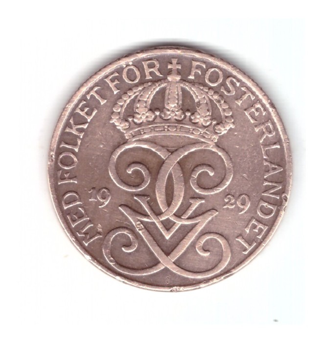 Moneda Suedia 5 ore 1929, stare buna, curata