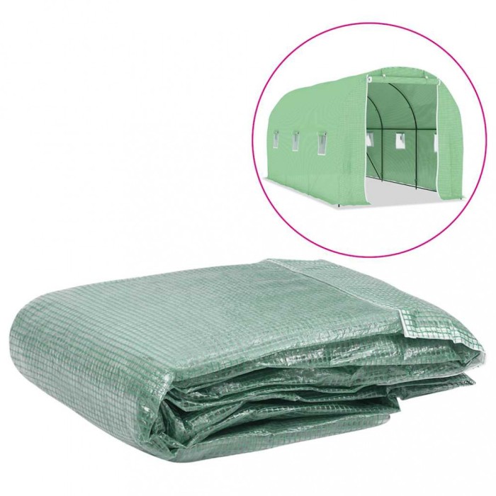 vidaXL Copertină de rezervă pentru seră (9 m&sup2;), verde, 200x450x200 cm