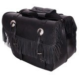 Geanta moto piele Adrenaline Fringes, negru, 25L