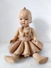 Papusa veche vinil celuloid vintage, articulata, 28cm, stanta f intr-un cerc