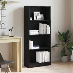 vidaXL Raft de Cărți Stejar negru 60 x 24 x 143 cm Lemn compozit