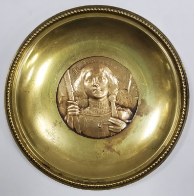 Ioana D Arc, Medalion din bronz aurit, Secol 19 foto
