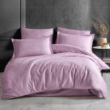 LENJERIE DE PAT BUMBAC 100 % CU HUSA PENTRU SALTEA DE 140X200, 160 X 200 SAU 180 X 200-LILA - 160x200