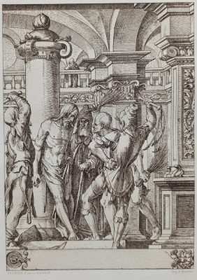 Patimile lui Hristos, Flagelarea, dupa Holbein// gravura A. Quantin foto