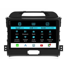 Navigatie Dedicata Kia Sportage (2010-2016),QuadCore, 9Inch, 4Gb Ram, 64Gb Stocare, Carplay