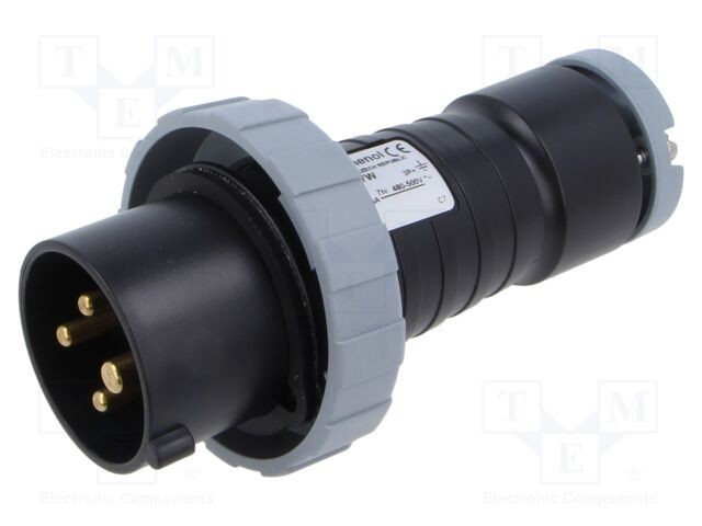 Conector alimentare AC trifazate AMPHENOL IP&amp;S 16A 500V mufă tată IP69K