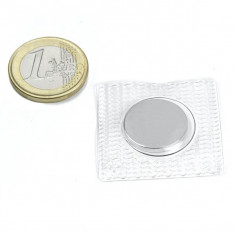 Magnet neodim disc pentru cusut Ø18&#215;2 mm, cu PVC patrat