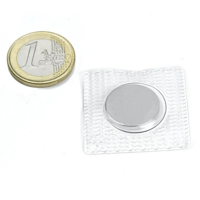 Magnet neodim disc pentru cusut &amp;Oslash;18&amp;amp;#215;2 mm, cu PVC patrat foto