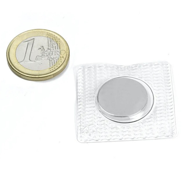 Magnet neodim disc pentru cusut &Oslash;18&amp;#215;2 mm, cu PVC patrat