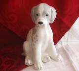 BIBELOU FIGURINA PORTELAN LOMONOSOV USSR - CAINE CATEL 17.5 CM