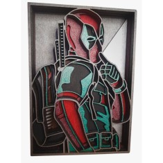 Tablou din lemn in 8 straturi, 3d, Deadpool