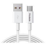 Cablu Date si Incarcare USB la USB Type-C McDodo CA-6380, 5A, 1 m, Alb