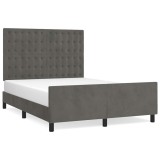 Cumpara ieftin Cadru de pat fara saltea, gri inchis, 140x200 cm, catifea