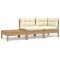 Gossi set mobilier gradina cu perne crem, 3 piese, lemn masiv de pin