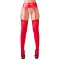 Ciorapi cu Jartiere - Mandy Mystery Set Ciorapi Rosii si Portjartier cu Aspect Mat Large-Xlarge