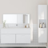 Set mobilier de baie, 3 piese, alb, lemn compozit