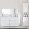 Set mobilier de baie, 3 piese, alb, lemn compozit
