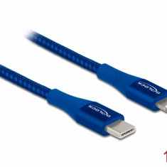 Cablu de date si incarcare USB Type-C la Lightning MFI Blue 1m, Delock 85416