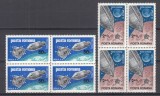 ROMANIA 1969 LP 702 COSMOS III APOLLO 9 SI 10 SERIA IN BLOC DE 4 TIMBRE MNH