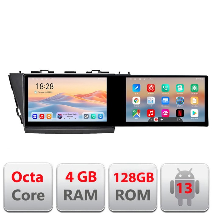 Navigatie Toyota Prius 5 Plus 2012-2020 Edotec 2 ecrane 8 core 4+128 21.6 inch Incell android Wifi 5Ghz gps internet Kit-prius5-plus CarStore Technolo