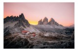 Tablou Canvas Peisaj Montan La Apus Natura Tranquilitate, 39 x 26 cm, CMCLASS
