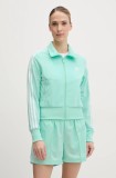 Adidas Originals bluză Firebird femei, culoarea turcoaz, cu imprimeu, JC8266
