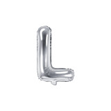 Balon Folie Litera L Argintiu, 35 cm